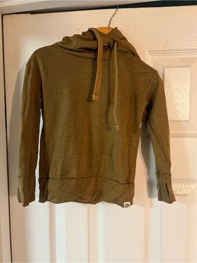 Nui Organics organic Olive Green Lightweight wool and silk Hoodie